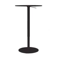 la palma - table de bistrot structure laqué brio 72-102cm - noir /dessus de la table hpl fenix®/h x ø 102x60cm/structure noire laquée