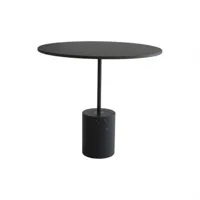 la palma - table d'appoint h45cm jey t40 - noir/dessus de table hpl fenix®/h x ø 45x40cm/structure marbre de marquinia