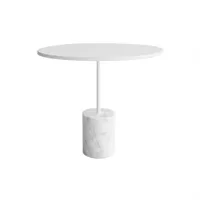 la palma - table d'appoint h45cm jey t40 - blanc/dessus de la table hpl fenix®/h x ø 45x40cm/structure marbre de carrara