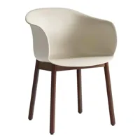 &tradition - chaise avec accoudoirs elefy jh30 structure noyer - beige doux/assise polypropylène/structure noyer/lxhxp 57,5x77x58cm