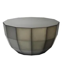 müller möbelfabrikation - table d'appoint mo 08 - fumée mat/plateau de table aluminium 0,3cm/h x ø 36 x 65 cm/avec patins en feutre