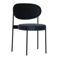 verpan - chaise series 430 structure noire - bleu nuit/étoffe harald 2 182/piètement noir/lxhxp 54x82x51,5cm