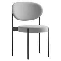 verpan - chaise series 430 structure noire - clair gris/étoffe kvadrat parkland 231/piètement noir/lxhxp 54x82x51,5cm