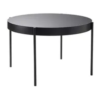verpan - table series 430 ø160cm - noir/plateau de table linoléum fenix/bor/h 75,5cm / ø160cm/structure acier inxydable noir ral 9011