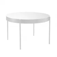 verpan - table series 430 ø120cm - blanc/plateau de table linoléum fenix/bor/h 75,5cm / ø 120cm/structure acier inxydable blanc ral 9016