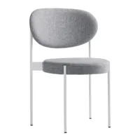 verpan - chaise series 430 structure blanche - clair gris/étoffe kvadrat hallingdal 0116/structure blanche/lxhxp 54x82x51,5cm
