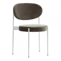 verpan - chaise series 430 structure blanche - marron/étoffe kvadrat harald 242/structure blanche/lxhxp 54x82x51,5cm
