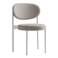 verpan - chaise series 430 structure acier - beige/étoffe kvadrat re-wool 0408/structure acier brossé/lxhxp 54x82x51,5cm