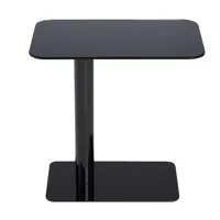 tom dixon - table d'appoint flash rectangulaire - noir/plateau de table en verre miroir/structure acier peint par poudrage noir/lxpxh 50x30x40cm