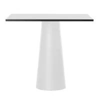 moooi - table de jardin 90x90cm container - blanc/laminate 1,2cm/bordure noire/structure blanc ral 9016 h71cm x ø30cm
