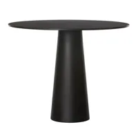 moooi - table de jardin ø90cm container - noir/laminate 1,2cm/bordure noire/structure noire ral 9017 h71cm x ø30cm