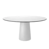 moooi - table moooi container ø120cm - blanc/hpl laminate/h 70cm