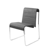 danese - farallon - chaise - noir/châssis métal chromé