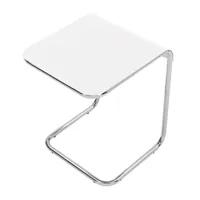 danese - table d'appoint farallon s - blanc/revêtu par poudre/structure chromé/lxlxh 35x40x45cm