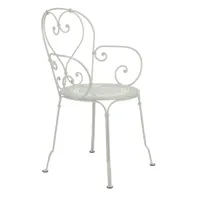 fermob - chaise avec accoudoirs de jardin 1900 - gris argile/texturé/lxhxp 53x90x45cm/résistant aux uv