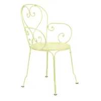 fermob - chaise avec accoudoirs de jardin 1900 - sorbets citron/texturé/lxhxp 53x90x45cm/résistant aux uv
