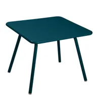 fermob - table d'enfant luxembourg 57,5x57,5cm - bleu acapulco/texturé/lxlxh 57,5x57,5x47cm/résistant aux uv