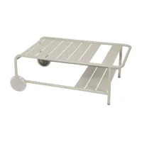 fermob - table de jardin basse à roulettes - gris argile/texturé/lxlxh 105x65x39cm/résistant aux uv