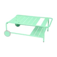 fermob - table de jardin basse à roulettes - vert opale/texturé/lxlxh 105x65x39cm/résistant aux uv