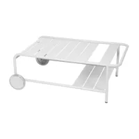 fermob - table de jardin basse à roulettes - coton blanc/texturé/lxlxh 105x65x39cm/résistant aux uv