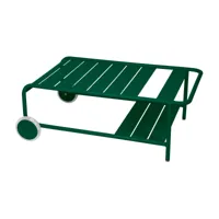 fermob - table de jardin basse à roulettes - vert cèdre/texturé/lxlxh 105x65x39cm/résistant aux uv
