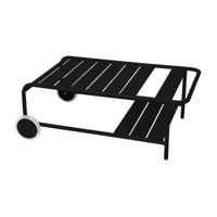 fermob - table de jardin basse à roulettes - réglisse/texturé/lxlxh 105x65x39cm/résistant aux uv