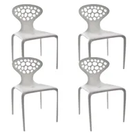 moroso - set de 4 chaises supernatural - blanc pur ral9010/mat/lxhxp 49x81x50cm