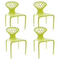 moroso - set de 4 chaises supernatural - vert fluo pant. 395/mat/lxhxp 49x81x50cm