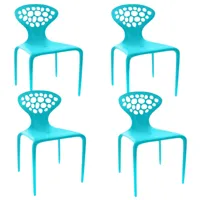 moroso - set de 4 chaises supernatural - turquoise pant. 7467/mat/lxhxp 49x81x50cm