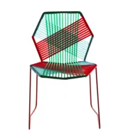 moroso - chaise tropicalia - jungle/siège polymère/structure rouge signalisation ral3020/lxhxp 54x81x56cm