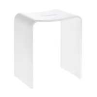 decor walther - tabouret de douche stone stool - blanc/mat/lxpxh 40x28x46cm