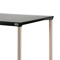 plank - table monza 80x80x73cm - noir/hpl fundermax fh/lxlxh 80x80x73cm/pieds frêne naturel laqué