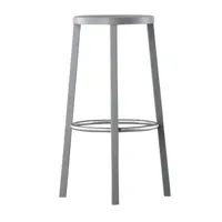plank - blocco - taburet de bar - gris/repose pied en aluminium satiné/h: 76cm