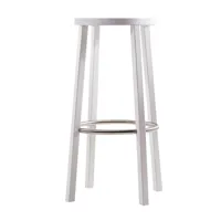 plank - blocco - taburet de bar - blanc/repose pied en aluminium satiné/h: 76cm