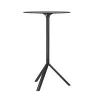 plank - miura - table de bistrot ø70cm - noir/mat/stratifié/table pliable /h 108cm / ø 70cm