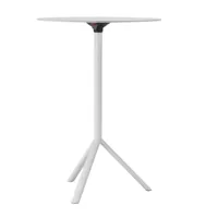 plank - miura - table de bistrot ø80cm - blanc/mat/mdf table pliable /h 109,5cm / ø 80cm