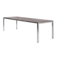 jan kurtz - table de jardin avec allonges lux excell - taupe/piètement en acero inoxydable/dessus de table en céramique/lxpxh 200/260x90x72cm/avec 1 p