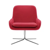 softline - fauteuil pivotant coco - rouge/feutre  622/lxhxp 65x78x78cm/structure chrome