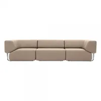 softline - canapé 3 places noa sofa - crème/étoffe vision 446/lxhxp 294x68x98cm/structure chrome