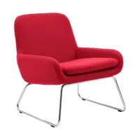 softline - fauteuil avec patins coco - rouge/étoffe feutre 622/lxhxp 64x76x76cm/taie amovible
