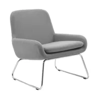 softline - fauteuil avec patins coco - gris/étoffe feutre 620/lxhxp 64x76x76cm/taie amovible