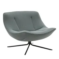 softline - fauteuil pivotant vera - gris/étoffe kvadrat remix 962/structure acier laqué noir/lxhxp 96x71x85cm