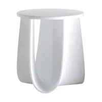 mdf italia - sag - tabouret/table d'appoint - blanc/siège polyuréthane blanc/h 44cm / ø 40cm/structure polyuréthane blanc