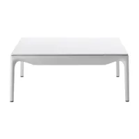 mdf italia - yale low - table basse carré - blanc/plateau de table résine/lxpxh 75x75x30cm/structure laqué blanc mat