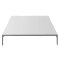 mdf italia - yale low - table basse carré - blanc/plateau de table résine/lxpxh 140x140x30cm/structure laqué blanc mat