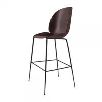 gubi - beetle bar chair - tabouret de bar noir 118cm - rose foncé/siège plastique de polypropylène/pxhxp 56x118x58cm/structure noir/patins en plastiqu