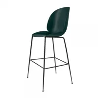 gubi - beetle bar chair - tabouret de bar noir 118cm - vert/siège plastique de polypropylène/pxhxp 56x118x58cm/structure noir/patins en plastique