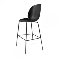 gubi - beetle bar chair - tabouret de bar noir 118cm - noir/siège plastique de polypropylène/pxhxp 56x118x58cm/structure noir/patins en plastique