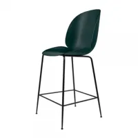 gubi - beetle counter chair structure noir 65cm - vert/siège plastique de polypropylène/pxpxh 54x53x108cm/structure acier noir/patins en plastique