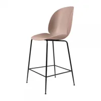 gubi - beetle counter chair structure noir 65cm - rose doux/siège plastique de polypropylène/pxpxh 54x53x108cm/structure acier noir/patins en plastiqu